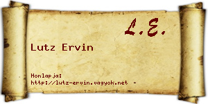 Lutz Ervin névjegykártya