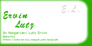 ervin lutz business card